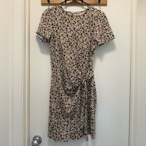 Boden Knit Patterned Tie Detail Short Sleeve Dress